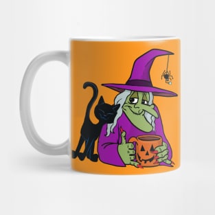 old witch with coffee and friends Mug